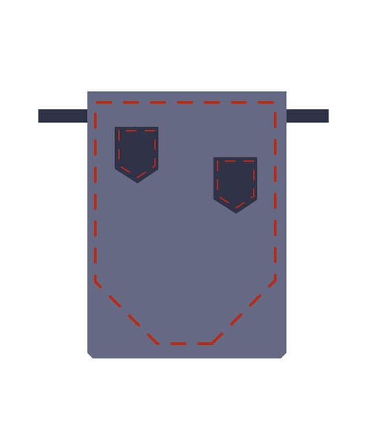 Concept Small kitchen apron with stitches This vector illustration features a small kitchen apron