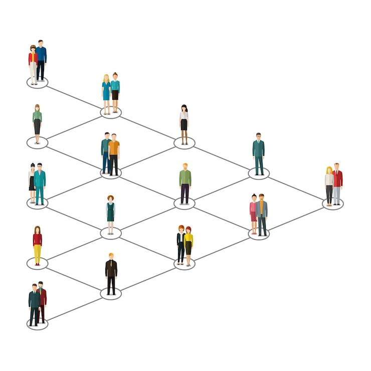 Vector concept of social media marketing. people on line. flat illustration