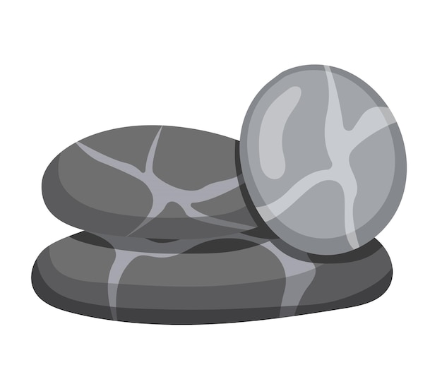 Concept spa stones with texture stack this flat web illustration concept showcases a collection of sparelated objects and symbols all created using black and grey textures vector illustration