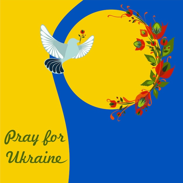 Concept symbol of help support and no war in the country of ukraine pray for ukraine