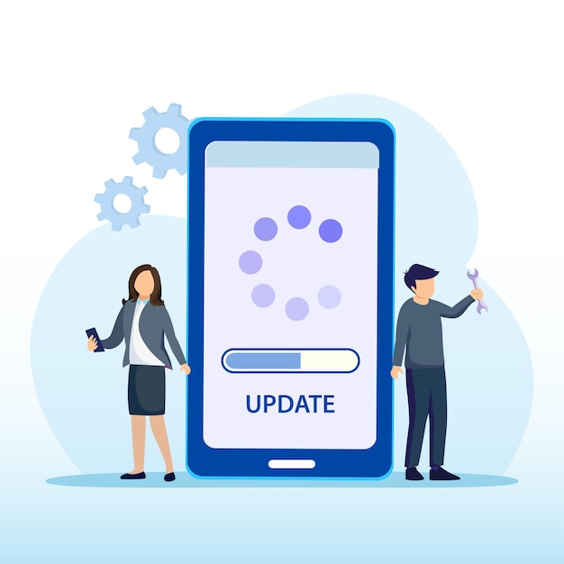 Concept of system update software installation premium vector