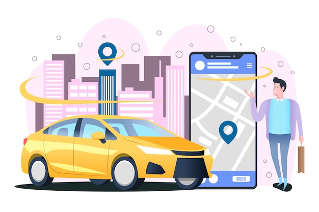 Vector concept for taxi app