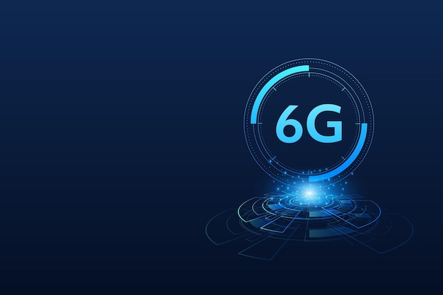 концепция технологии мобильной сети 6G, телекоммуникации нового поколения, высокоскоростной мобильный интер