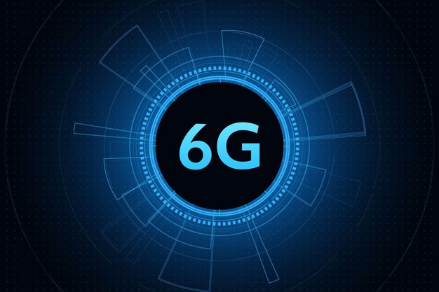 Concetto di tecnologia rete mobile 6g telecomunicazioni di nuova generazione mobili ad alta velocità inter