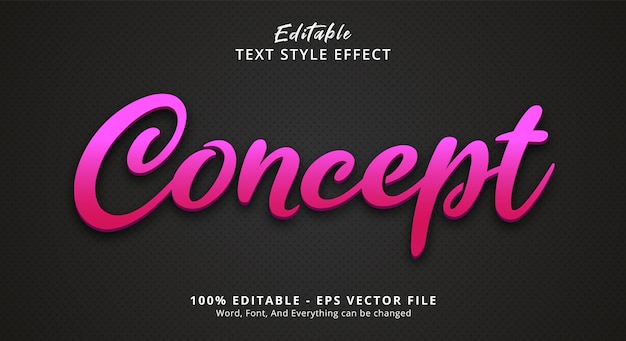 Concept Text Style Effect Editable Text Effect