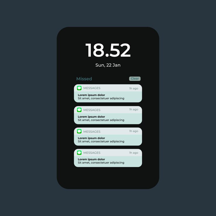Vector concept of touch screen smartphone interface.