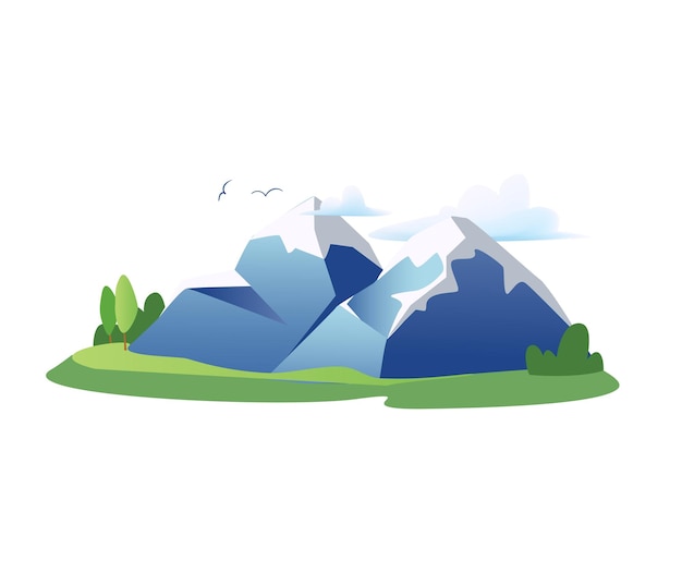 Concept travel trip mountains this illustration features a beautiful mountain landscape