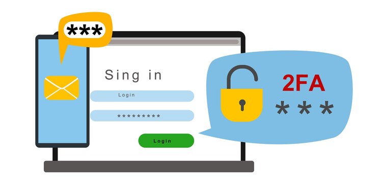 Vector the concept of twofactor authentication security