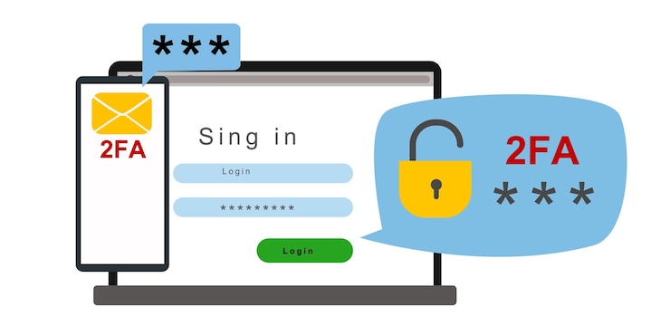 Vector the concept of twofactor authentication security