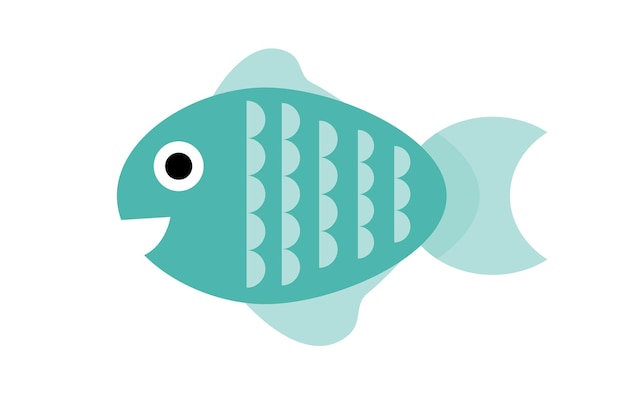 Vettore concetto pesci subacquei acquamarina scala di pesci questa illustrazione è un concetto di cartone animato vettoriale piatto