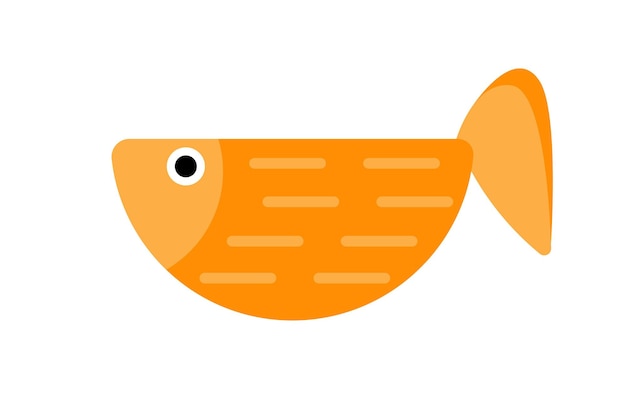 Concept Underwater fishes golden fish This is a flat vector illustration of a golden fish underwater