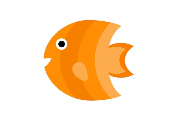 コンセプト 水中の魚 オレンジ色の月の形をした魚 イラストはフラットな webready のコンセプトです