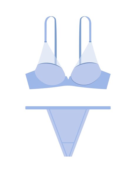 Vettore concetto intimo donna questa è un'illustrazione in stile cartone animato di biancheria intima blu per le donne progettata