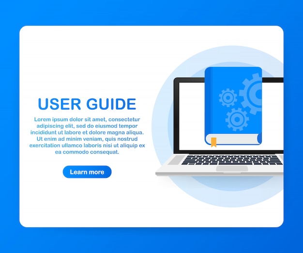 Концепция руководство пользователя для веб-страницы, баннер, социальные медиа.