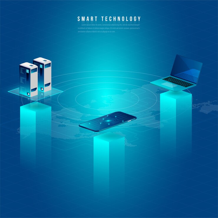 Vector concept van big data processing, energie station van de toekomst, datacenter, cryptocurrency en blockchain