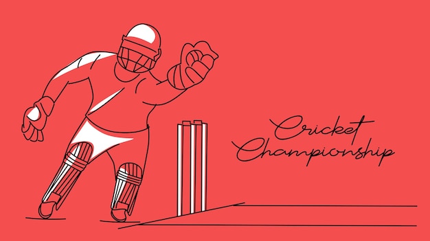 Concept van Cricket sportman spelen wedstrijd Dive to Catch Vector illustration
