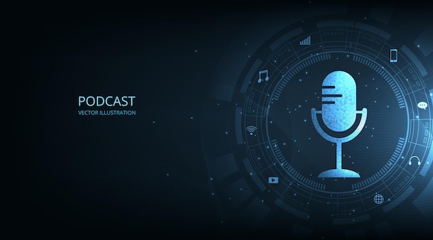 Concept van de podcastvector