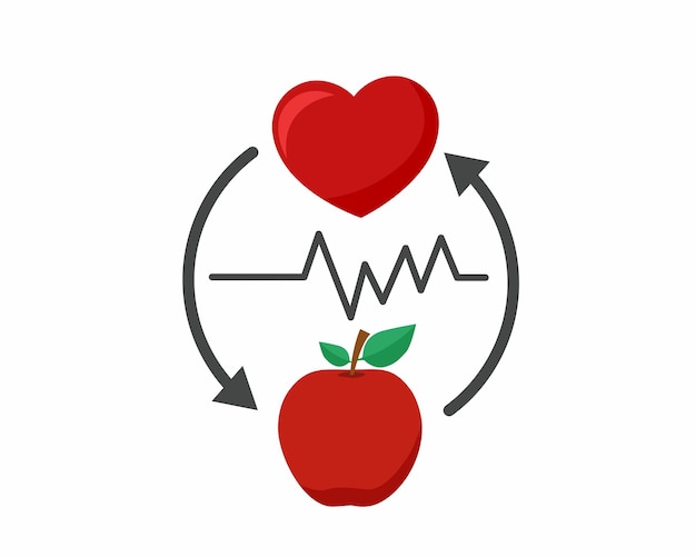 Vector concept van gezond appeleten en een gezonde levensstijl