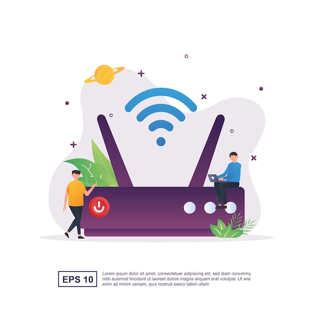 concept van gratis wifi voor publiek of alleen voor bepaalde gebieden