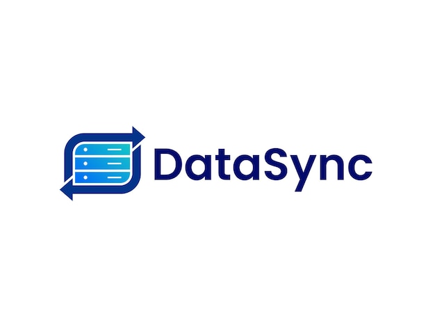 Vector concept van het logo voor digitale gegevenssynchronisatie