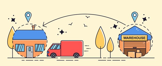 Concept van snelle levering