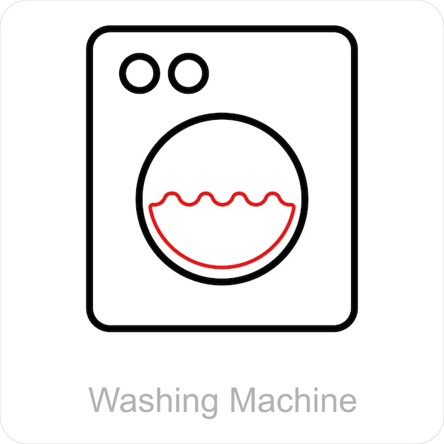 Vector concept van wasmachine en icoon van de wasmachine