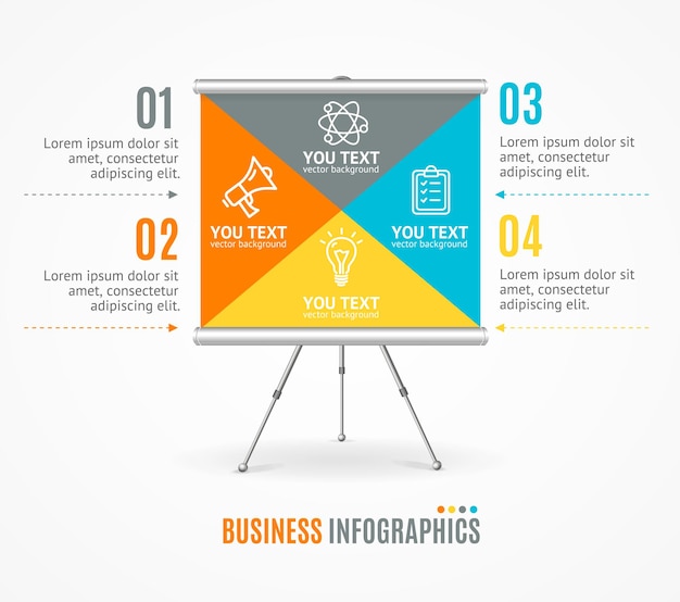 Concept van zakelijke infographic optie banner kaart ezel of bureau vector