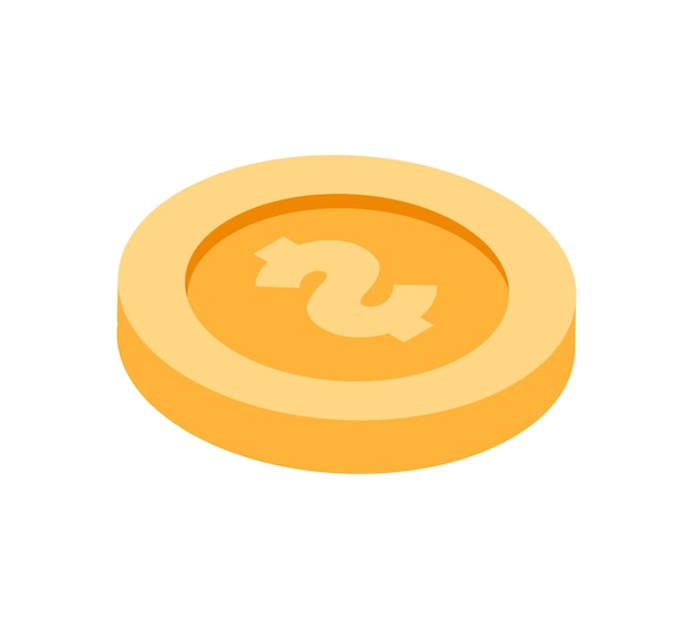 Vector concept of volumetric coin