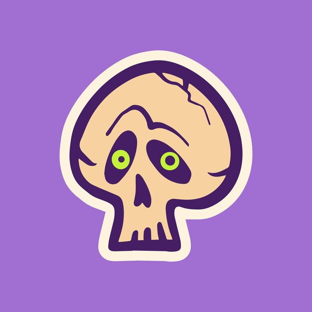 Vector concept with skull sticker in flat style for print and design vector clipart