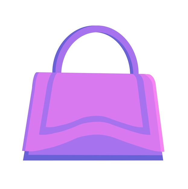 Концепция женская сумочка фиолетового цвета с одной рукой иллюстрация, созданная с использованием плоских векторных техник