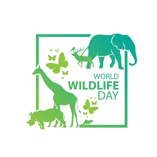 Concept of world wildlife day logo design template march 3