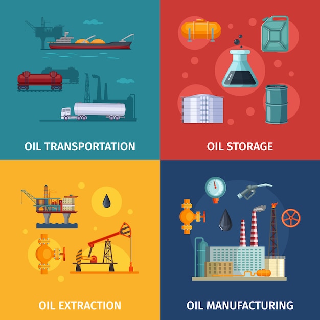 Conceptafbeeldingen van olieproductie. Brandstofverkenning