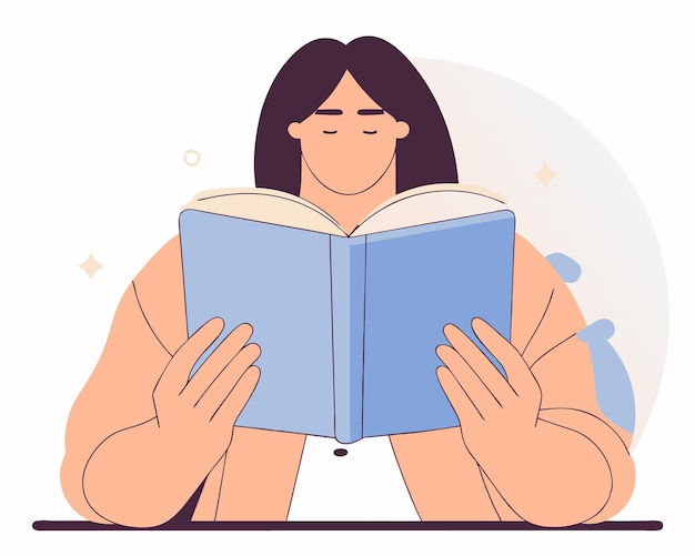 Conceptillustratie van een vrouw die leest