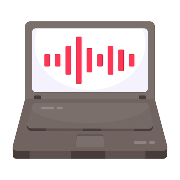 Vector conception flat design icon of audio waves