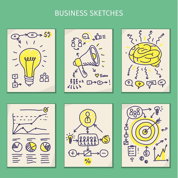 Vector concepts of idea. sketches for business. illustration