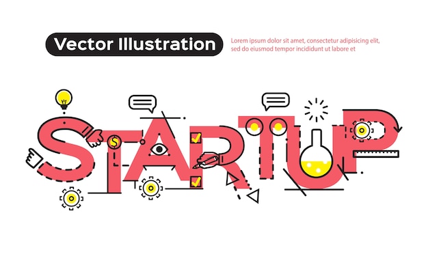 Vector concepts of words startup