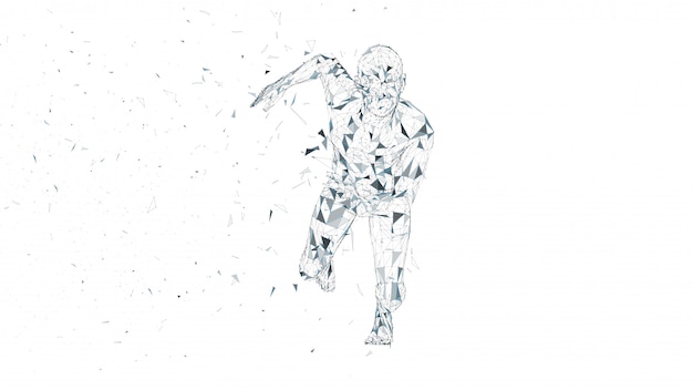 Vector conceptual abstract running man.