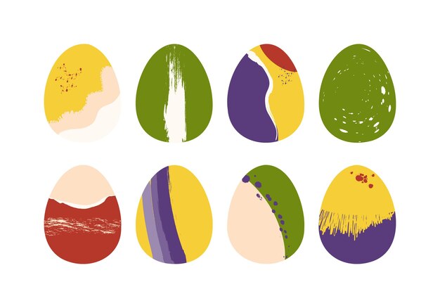 Conceptual design of Easter eggs Abstract style trend illustrations