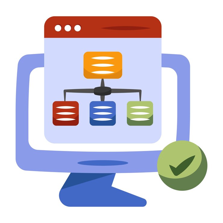 Vector conceptual flat design icon of web hierarchy