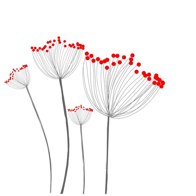 Vettore illustrazione concettuale di un bellissimo fiore a pennello