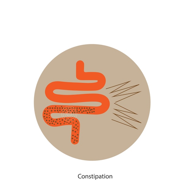 Vector conceptual illustration of constipation