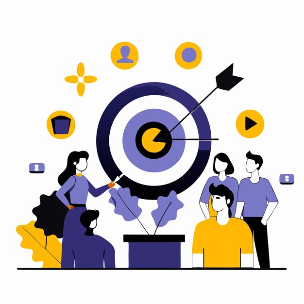 Conceptual Illustration of a Diverse Audience in a SemiCircle Formation
