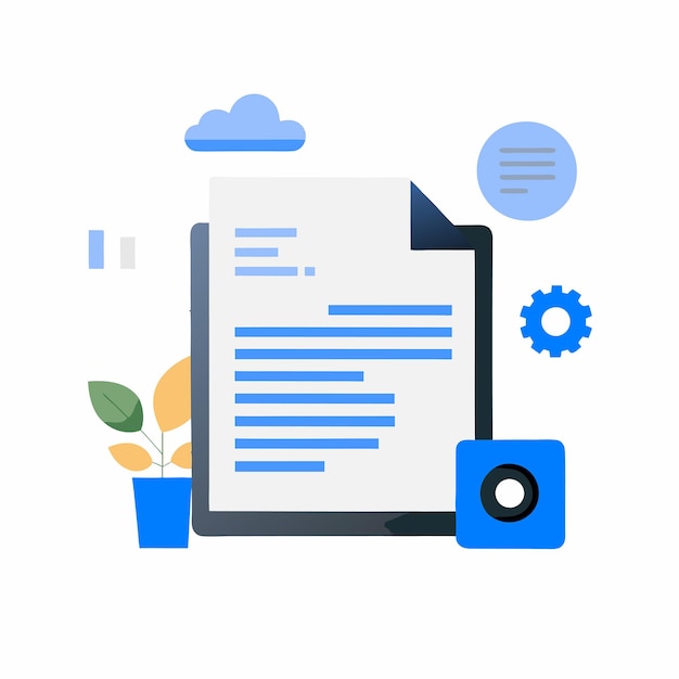 Conceptual Illustration of Document Management and Collaboration