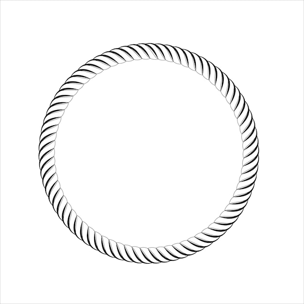 Conceptual illustration of nautical single rope in perfect circle rope circle shape Jewelry design