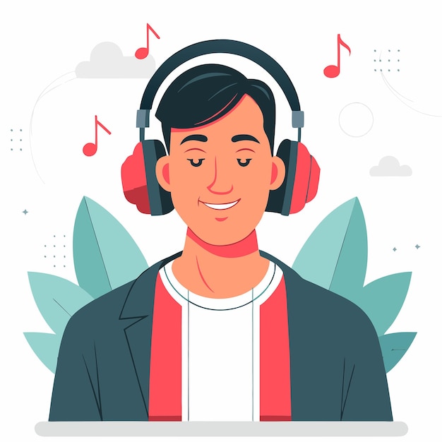 スレックで没入感のあるヘッドフォンのコンセプトイラスト