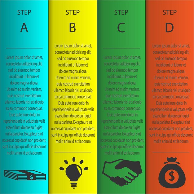 Illustrazione vettoriale concettuale con cartelle e posto per il testo. per diversi design aziendali