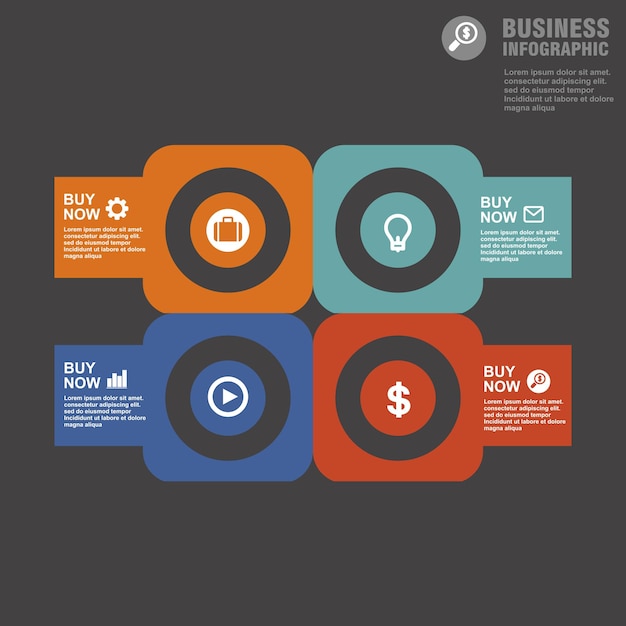 Conceptueel vectorontwerpsjabloon infographics element