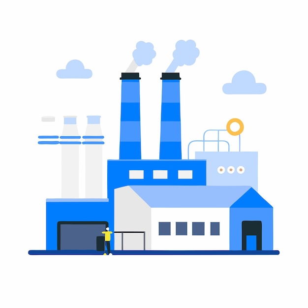 Conceptuele illustratie die hedendaagse fabrieksproductieprocessen toont