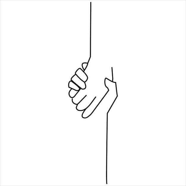 Vector conceptuele illustratie van een handdruk die de hand vasthoudt