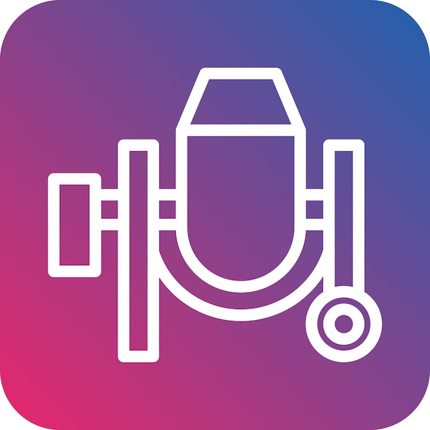 Vector concerete mixer icon style